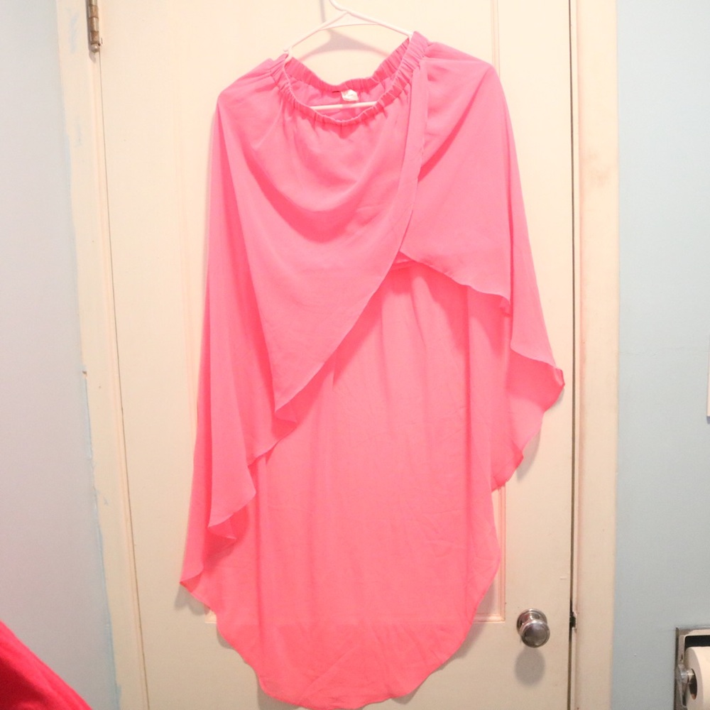 Neon Pink High-low Skirt